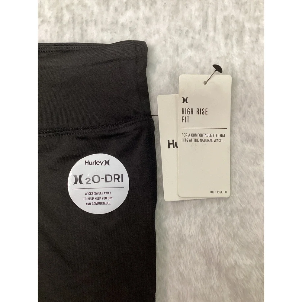 Hurley Girls Black‎ H2O-Dri High Rise Bike Shorts Size M 10-12 486666-023